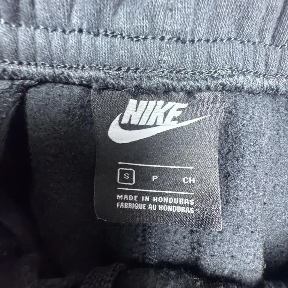Nike Sweatpants Mens Small Black Fleece Elastic Waist Jogger Pockets Logo